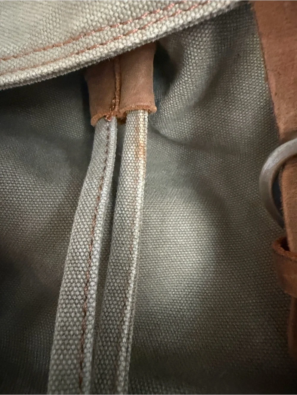 Vintage Canvas Backpack Leather Rucksack Knapsack Tote Satch